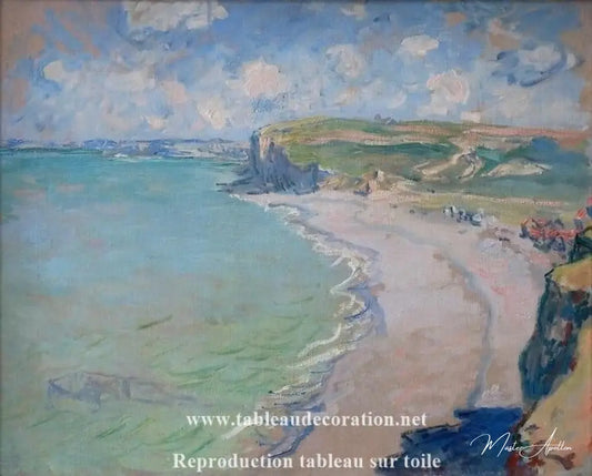 La plage à Pourville, soleil couchant - Tableau Monet - Reproductions de tableaux et peintures haut de gamme