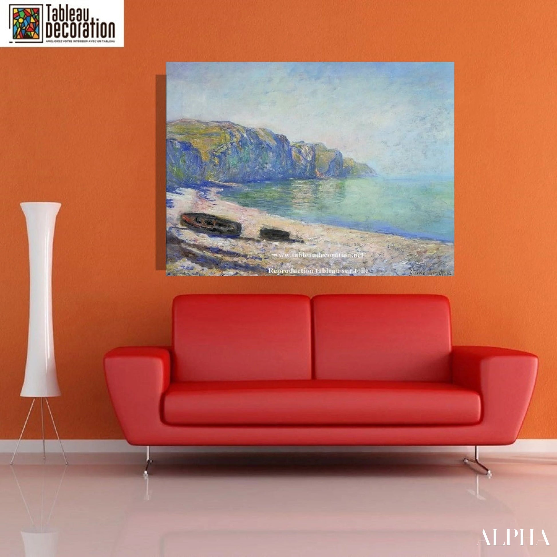 La Plage de Pourville - Reproduction de tableaux de Monet - Reproductions de tableaux et peintures haut de gamme