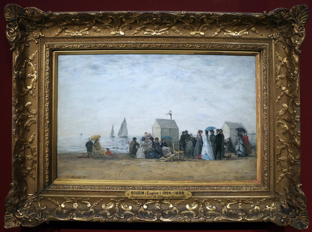 La Plage de Trouville - Eugène Boudin image 1 reproduction de peinture à l’huile