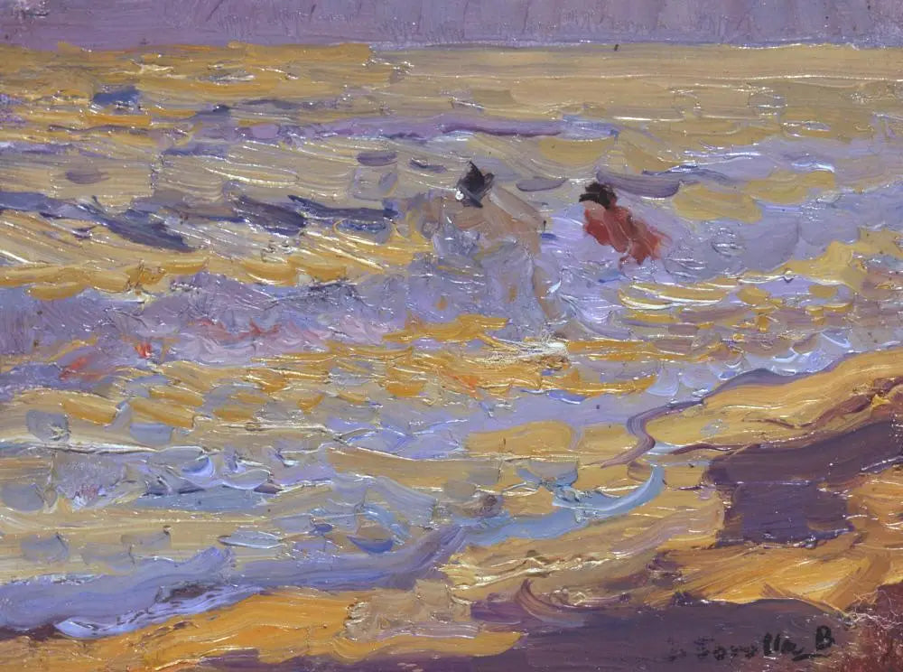 La Plage, Valence (Deux Baigneurs) - Joaquín Sorolla image 1 reproduction artisanale de tableau