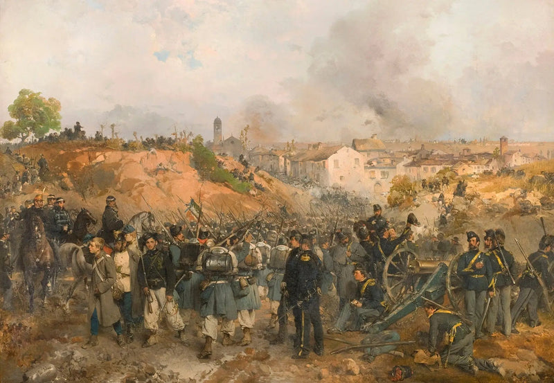 パレストロの戦い 1859年5月30日 - ジェロラモ・インドゥーノ

Source:
La prise de Palestro le 30 mai 1859 - Gerolamo Induno