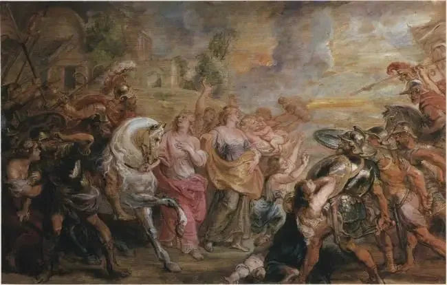 ローマ人とサビニ人の和解、1639-1640 - ピーテル・パウル・ルーベンス