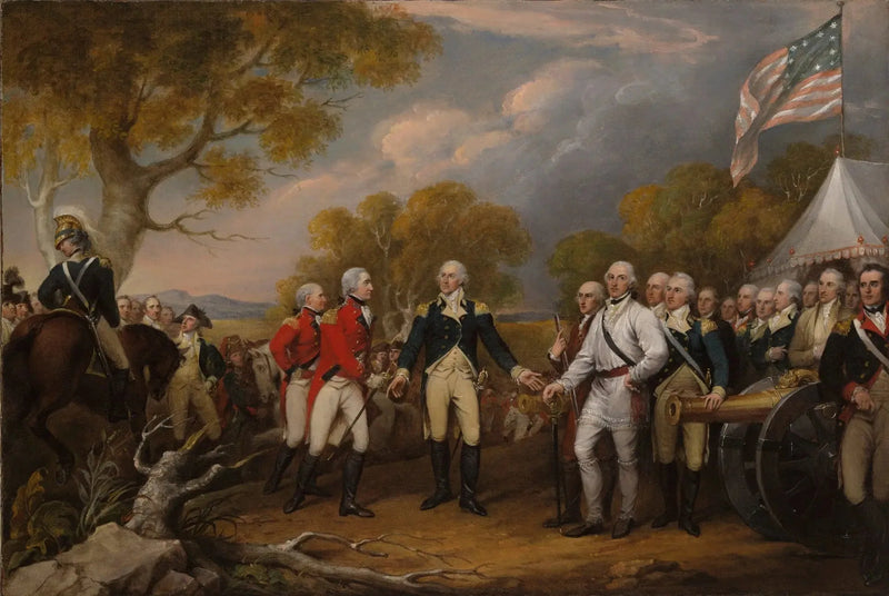 サラトガでのバーゴイン将軍の降伏、1777年10月16日 - ジョン・トランブル

Source:
La reddition du général Burgoyne à Saratoga, le 16 octobre 1777 - John Trumbull