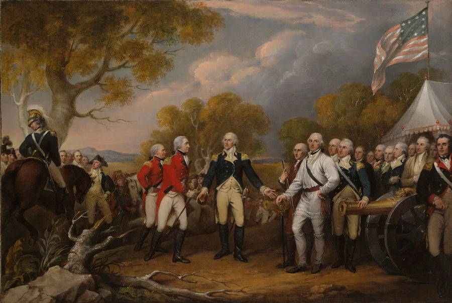 サラトガでのバーゴイン将軍の降伏、1777年10月16日 - ジョン・トランブル

Source:
La reddition du général Burgoyne à Saratoga, le 16 octobre 1777 - John Trumbull