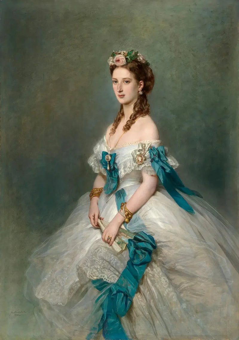 アレクサンドラ女王（1844-1925）、ガーンズリー公女時代 - フランツ・ザヴェル・ウィンターハルター

Source:
La reine Alexandra (1844-1925) lorsqu'elle était princesse de Galles - Franz Xaver Winterhalter