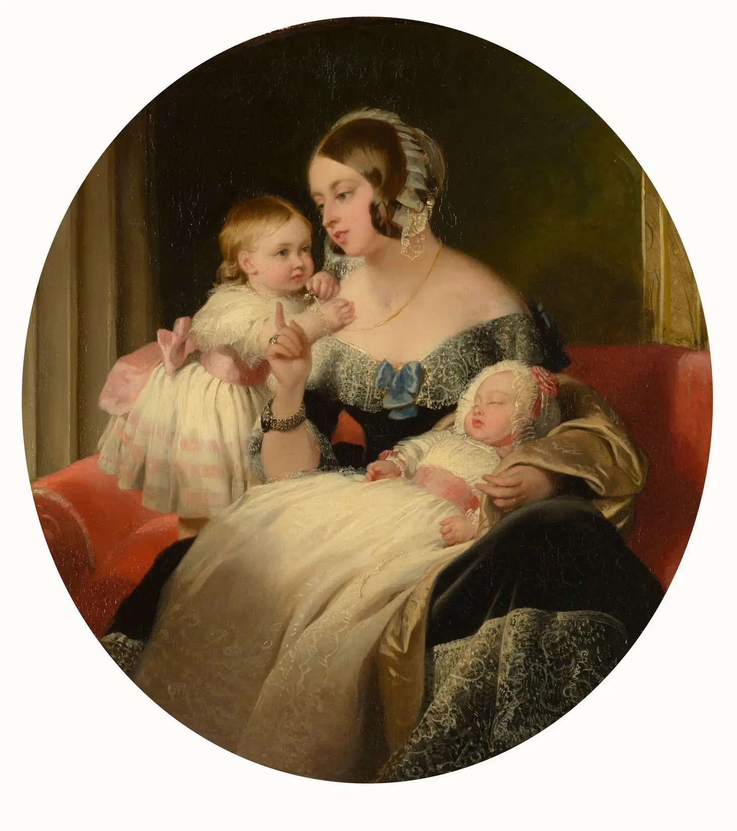 La reine Victoria avec la princesse royale et le prince de Galles - Edwin Henry Landseer image 1 reproduction de peinture à l’huile