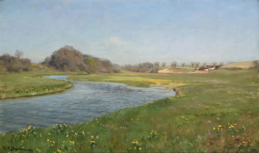 ヘルルフショルム近くのスサ川 - H. A. ブレンデキルデ

Source:
La rivière Suså près de Herlufsholm. - H. A. Brendekilde