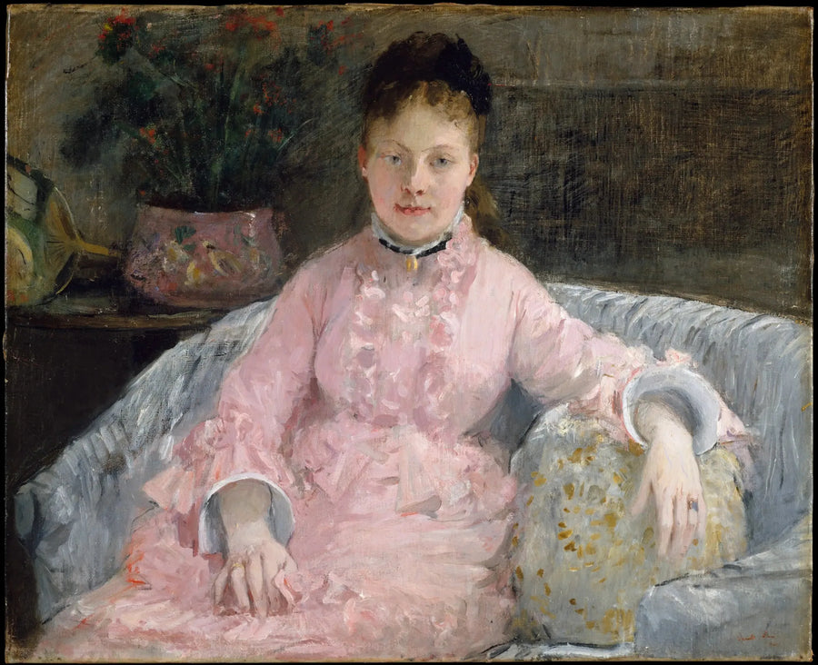 ピンクのドレス（アルバーティ・マルグリット・カレ、後のフェルディナン・アンリ・イムス夫人、1854-1935） - ベルト・モリゾ