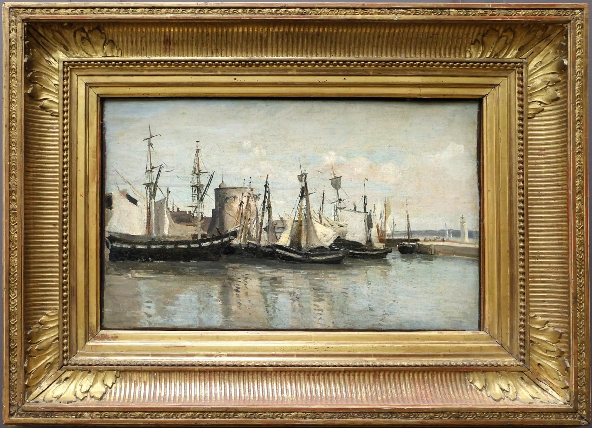 La Rochelle. Entrée du port d'échouage. - Jean-Baptiste Camille Corot image 1 reproduction de peinture à l’huile