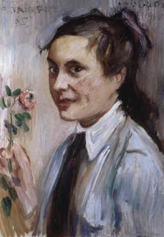 La Rose – Portrait de Lucie Mainzer - Lovis Corinth image 1 reproduction artisanale de tableau