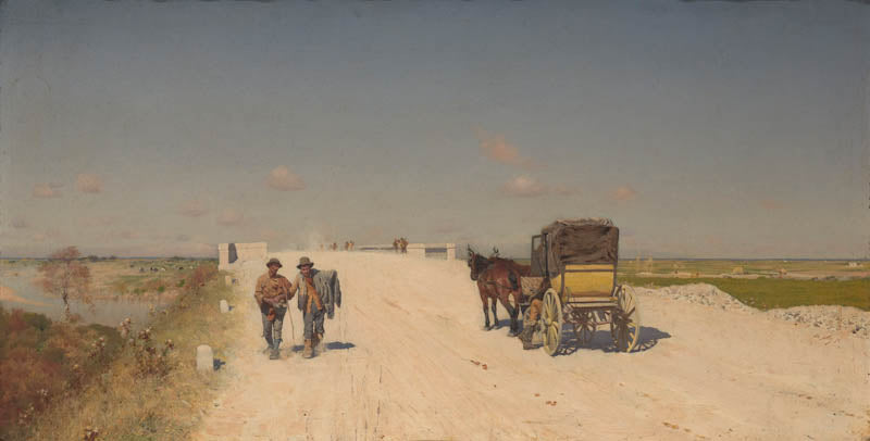 La route de Naples à Brindisi - Giuseppe De Nittis image 1 reproduction de peinture à l’huile