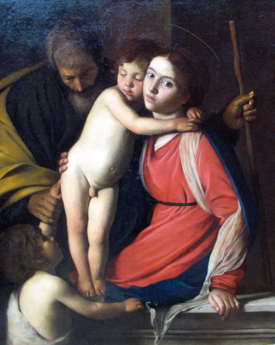 La Sainte Famille avec saint Jean-Baptiste - Le Caravage image 1 tableau peint à l’huile sur toile