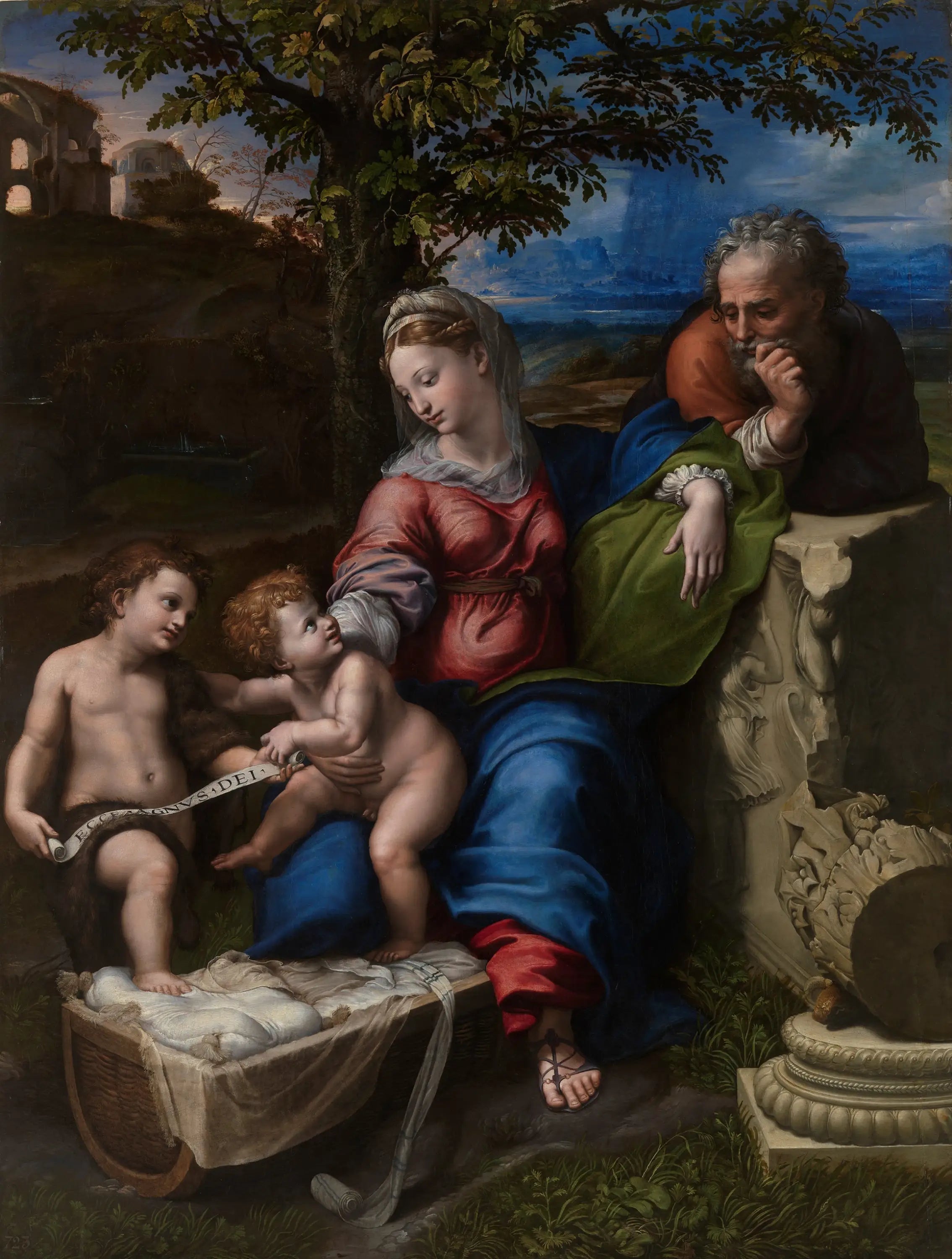 La Sainte Famille sous un chêne - Raphaël Sanzio image 1 tableau peint à l’huile sur toile