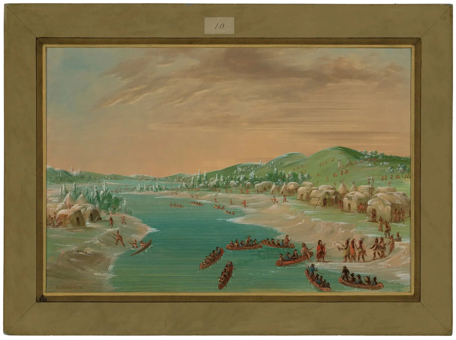 ラ・サールとその行列はイリノイの村に到着します。1680年1月1日 - ジョージ・キャトリン

Source:
La Salle et son cortège arrivent au village des Illinois. 1er janvier 1680 - George Catlin