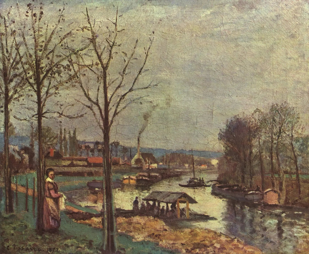 La Seine à Port-Marly, le lavoir - Camille Pissarro image 1 reproduction d’œuvre d’art à l’huile