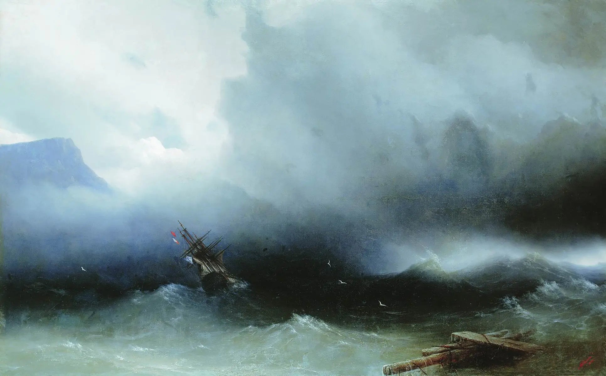 La tempête en mer - Ivan Aïvazovski image 1 copie de tableau peinte à la main