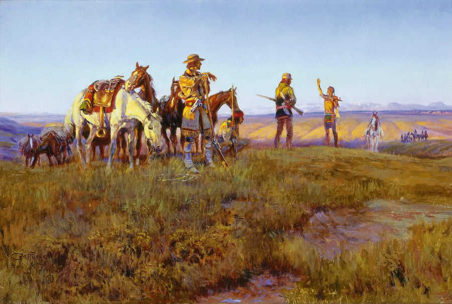 La Trêve de Wildman – Le Calumet de la Paix - Charles Marion Russell image 1 tableau peint à l’huile sur toile