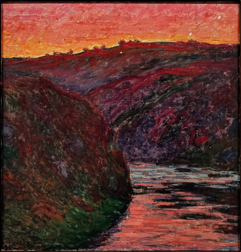 クルーズ渓谷、夕日 - クロード・モネ