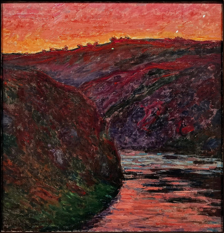 クルーズ渓谷、夕日 - クロード・モネ