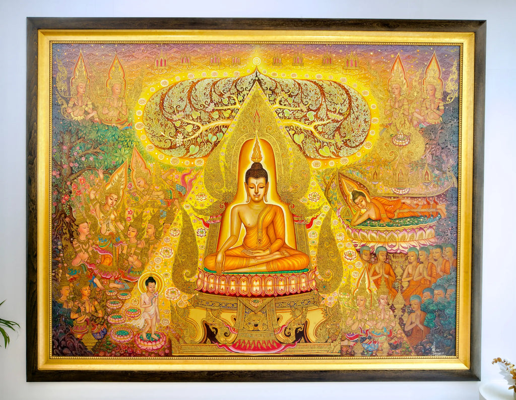La Vie de Bouddha | 240 x 180 cm Reproductions de tableaux à la peinture à l’huile