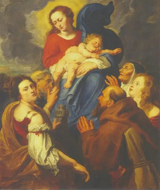 La Vierge à l'Enfant avec cinq saints - Antoine van Dyck image 1 reproduction d’œuvre d’art à l’huile