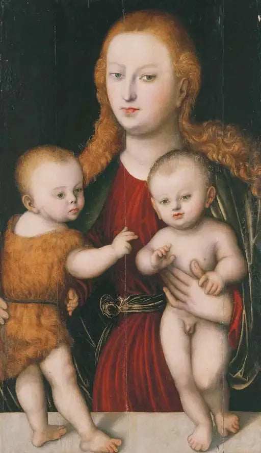 幼い聖ヨハネ Baptistを伴う聖母子 - ルーカス・クラナッハ・ザ・エルダー