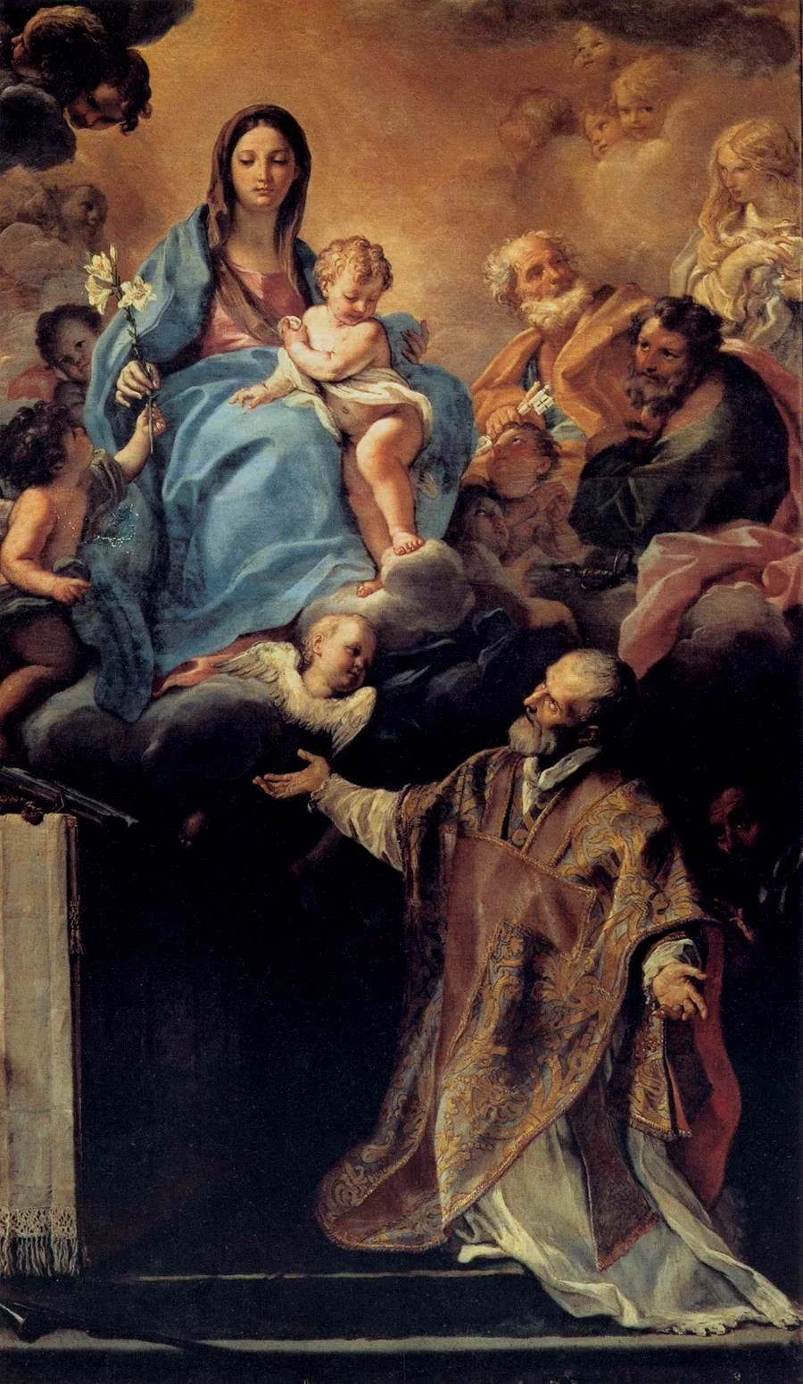 La Vierge apparaissant à saint Philippe Néri - Carlo Maratta image 1 copie peinte à la main à l’huile