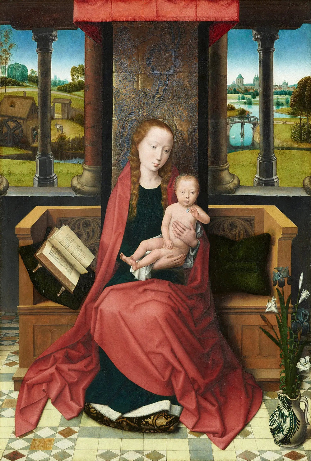 La Vierge et l'Enfant en trône - Hans Memling image 1 copie peinte à la main à l’huile