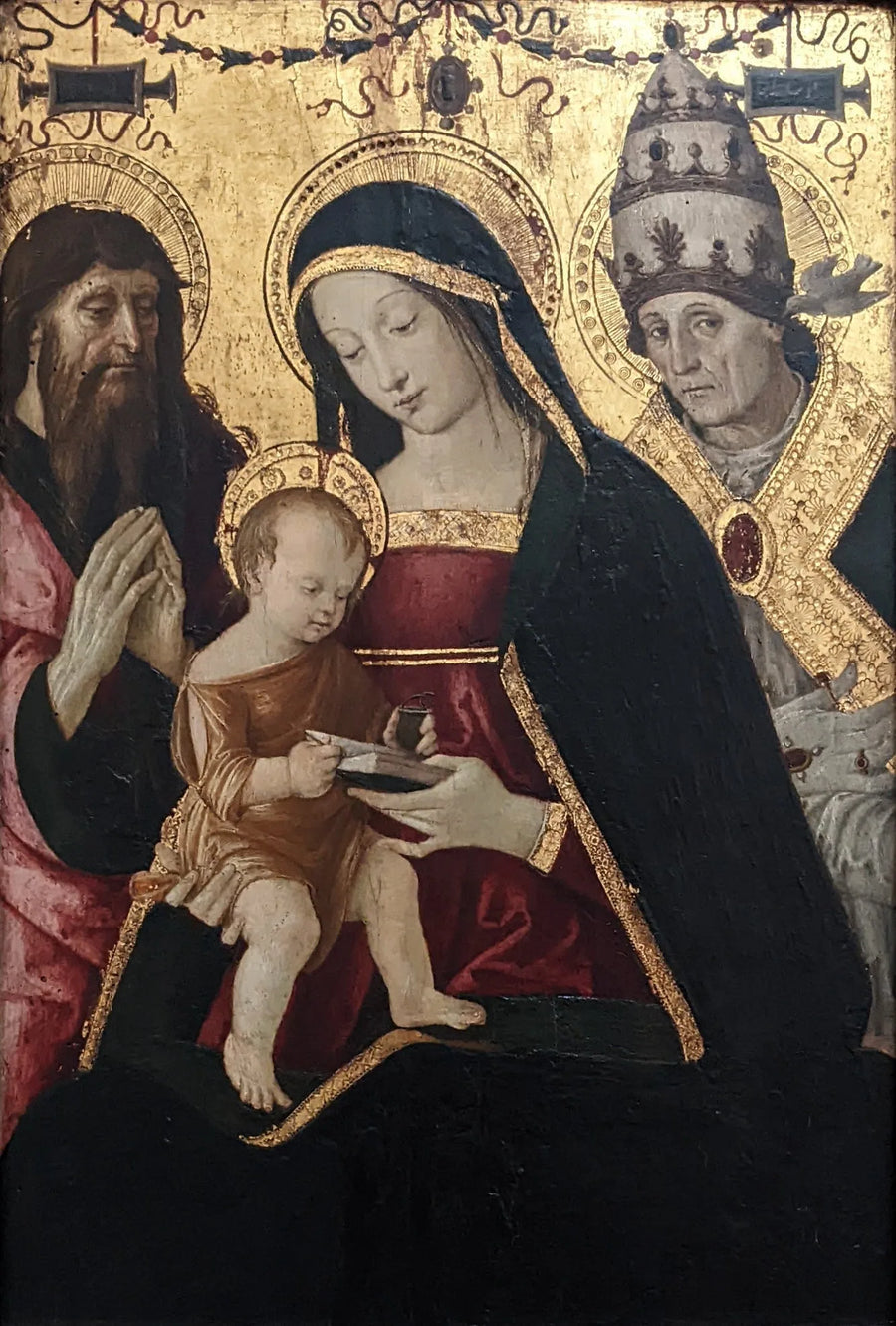 聖ジェルメと聖グレゴリウス大王の間の幼い聖母と子供 - Pinturicchio