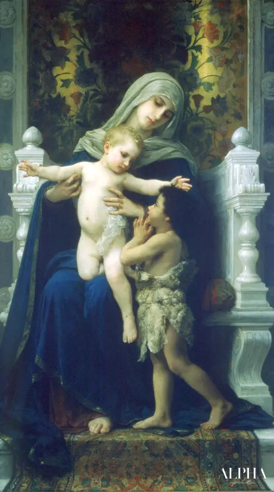 La Vierge, Jésus et Saint Jean Baptiste - William Bouguereau - Reproductions de tableaux et peintures haut de gamme