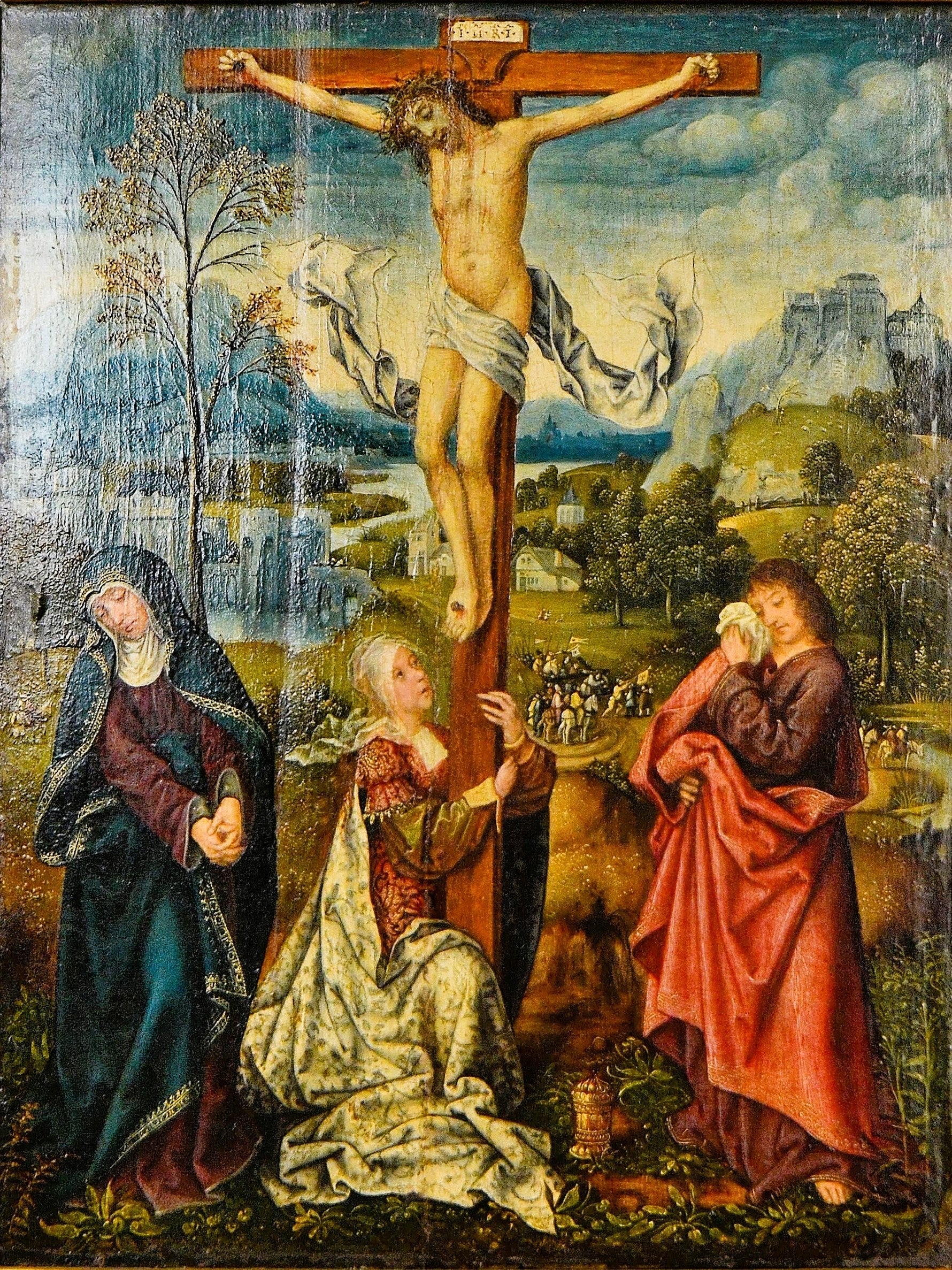 La Vierge Marie Madeleine et saint Jean au pied de la Croix - Quentin Metsys - Alpha Reproduction