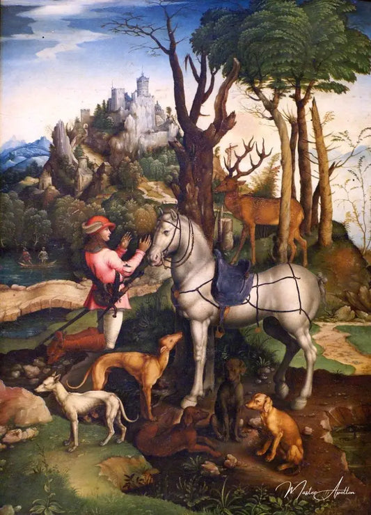 La vision de Saint Eustache - Albrecht Dürer - Reproductions de tableaux et peintures haut de gamme