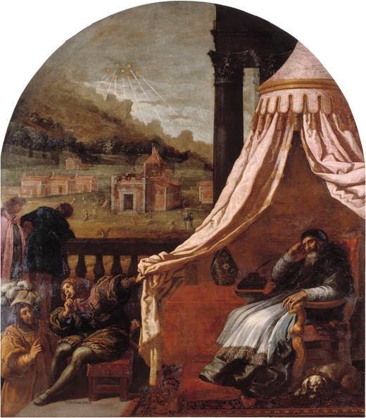 La vision de saint Hugo, évêque de Grenoble - Vincenzo Carducci image 1 copie de tableau peinte à la main