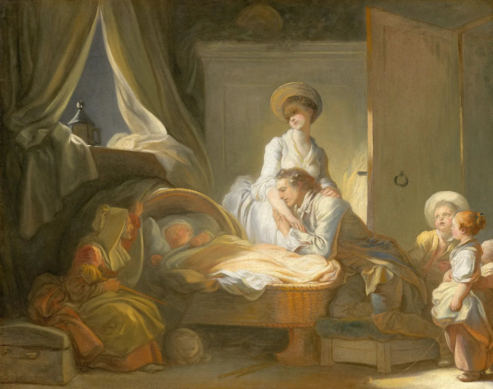 La Visite à la nourrice - Jean-Honoré Fragonard image 1 reproduction artisanale de tableau