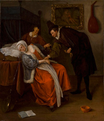 La visite du médecin (La jeune fille amoureuse) - Jan Steen image 1 tableau peint à l’huile sur toile
