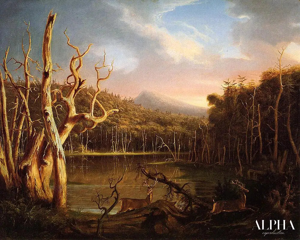 Lac avec des arbres morts (Catskill) - Thomas Cole - Reproductions de tableaux et peintures haut de gamme