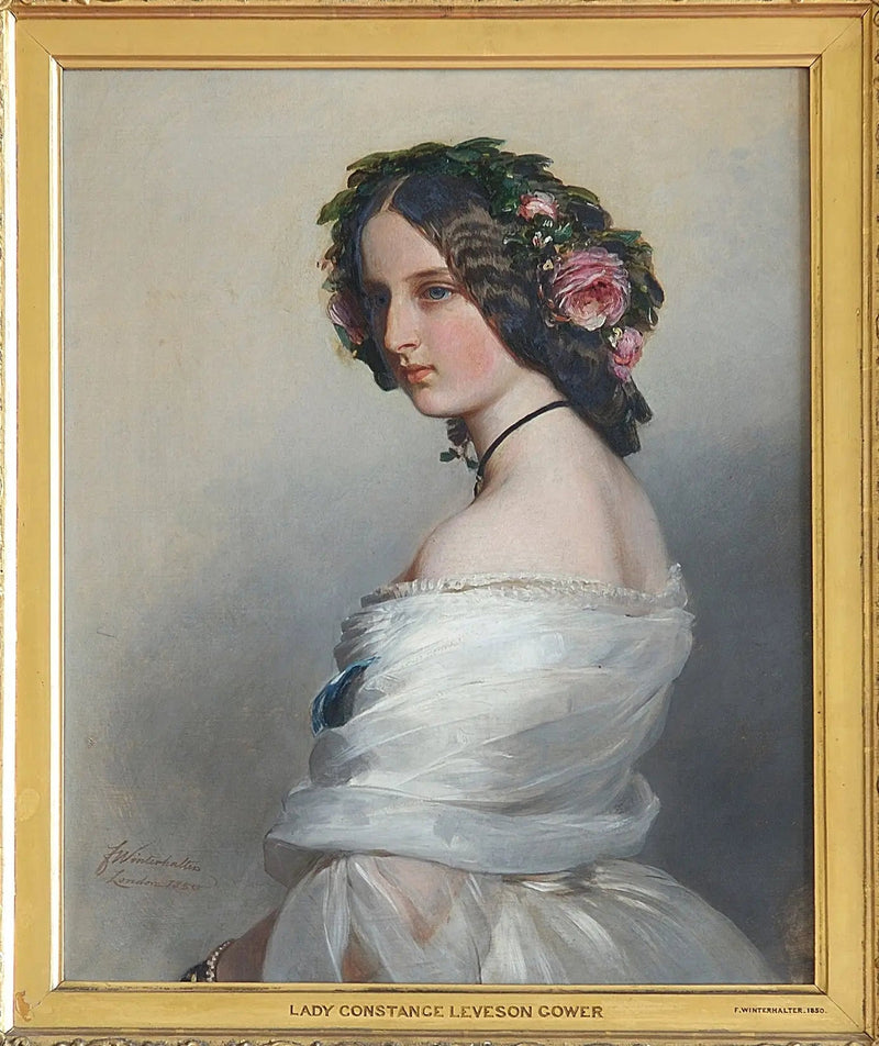 レディ・コンスタンス・レベソン＝ゴーア（1834-1880）、後のウェストミンスター公爵夫人 - フランツ・ザヴェル・ウィンターハルター

Source:
Lady Constance Leveson-Gower (1834-1880), future duchesse de Westminster - Franz Xaver Winterhalter