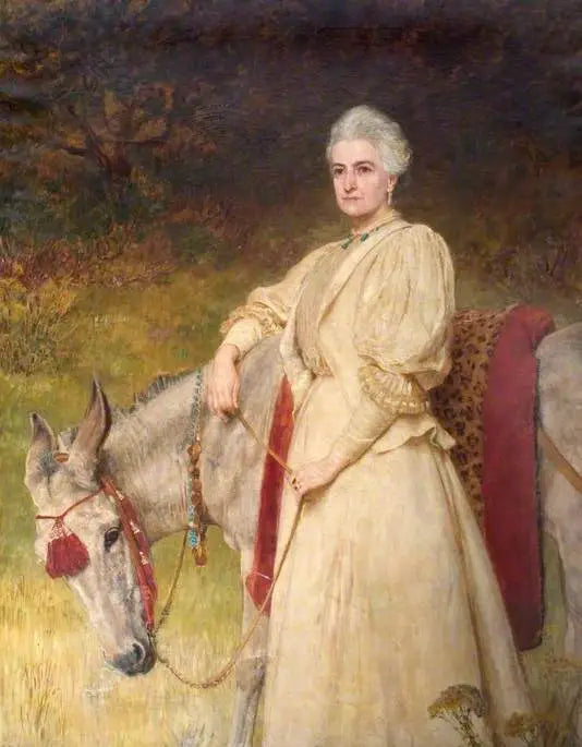 レディ・ハリエット・サラ・ワンゲージ（1837年–1920年）とエジプトのロバ - ブリトン・リヴィエール

Source:
Lady Harriet Sarah Wantage (1837–1920) avec son âne égyptien - Briton Rivière