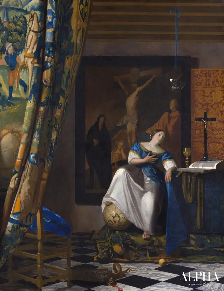 L'Allégorie de la Foi - Johannes Vermeer - Reproductions de tableaux et peintures haut de gamme