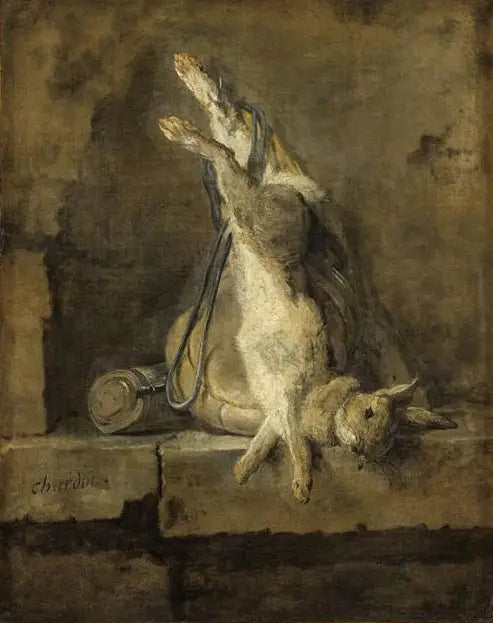 Lapin mort et Attirail de chasse - Jean Siméon Chardin image 1 copie de tableau peinte à la main