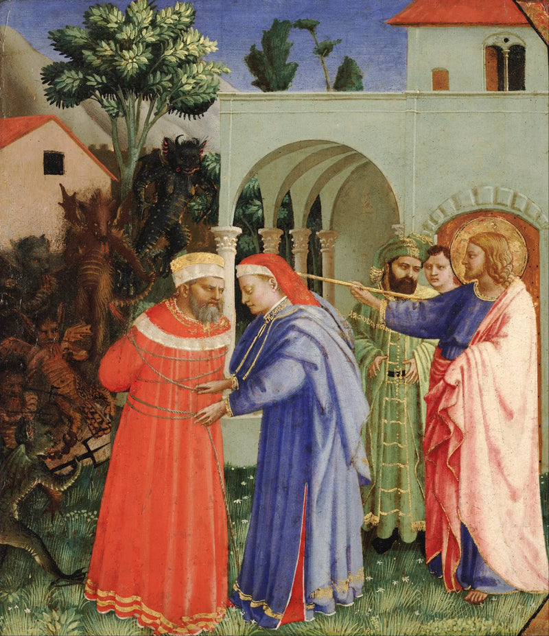聖ヤコブ大巡礼者が魔術師エルモゲネを解放する - フラ・アンジェリコ

Source:
L'apôtre saint Jacques le Majeur libérant le magicien Hermogène - Fra Angelico