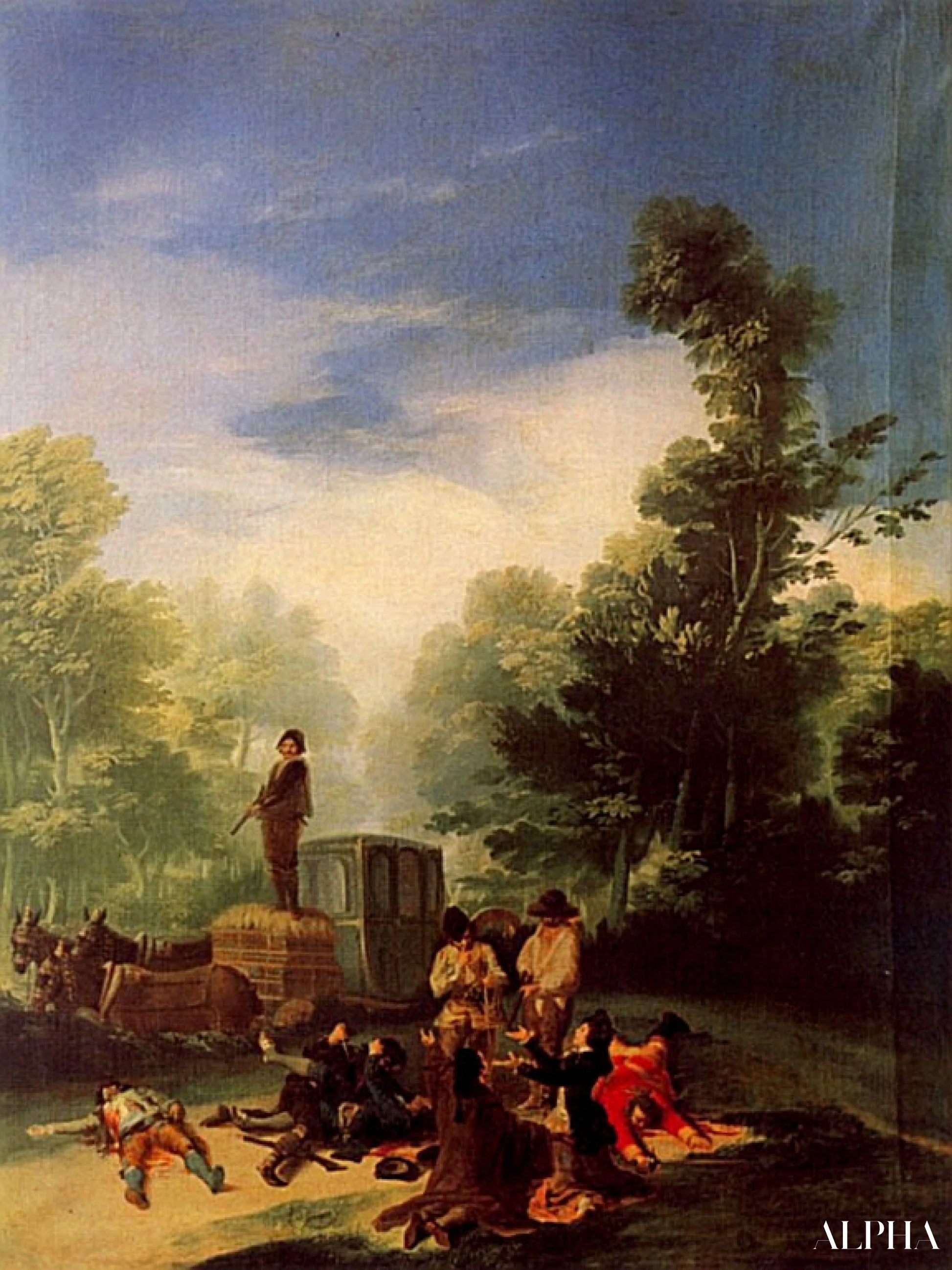 駅馬車の襲撃 - Francisco de Goya - 高級絵画および絵画の複製