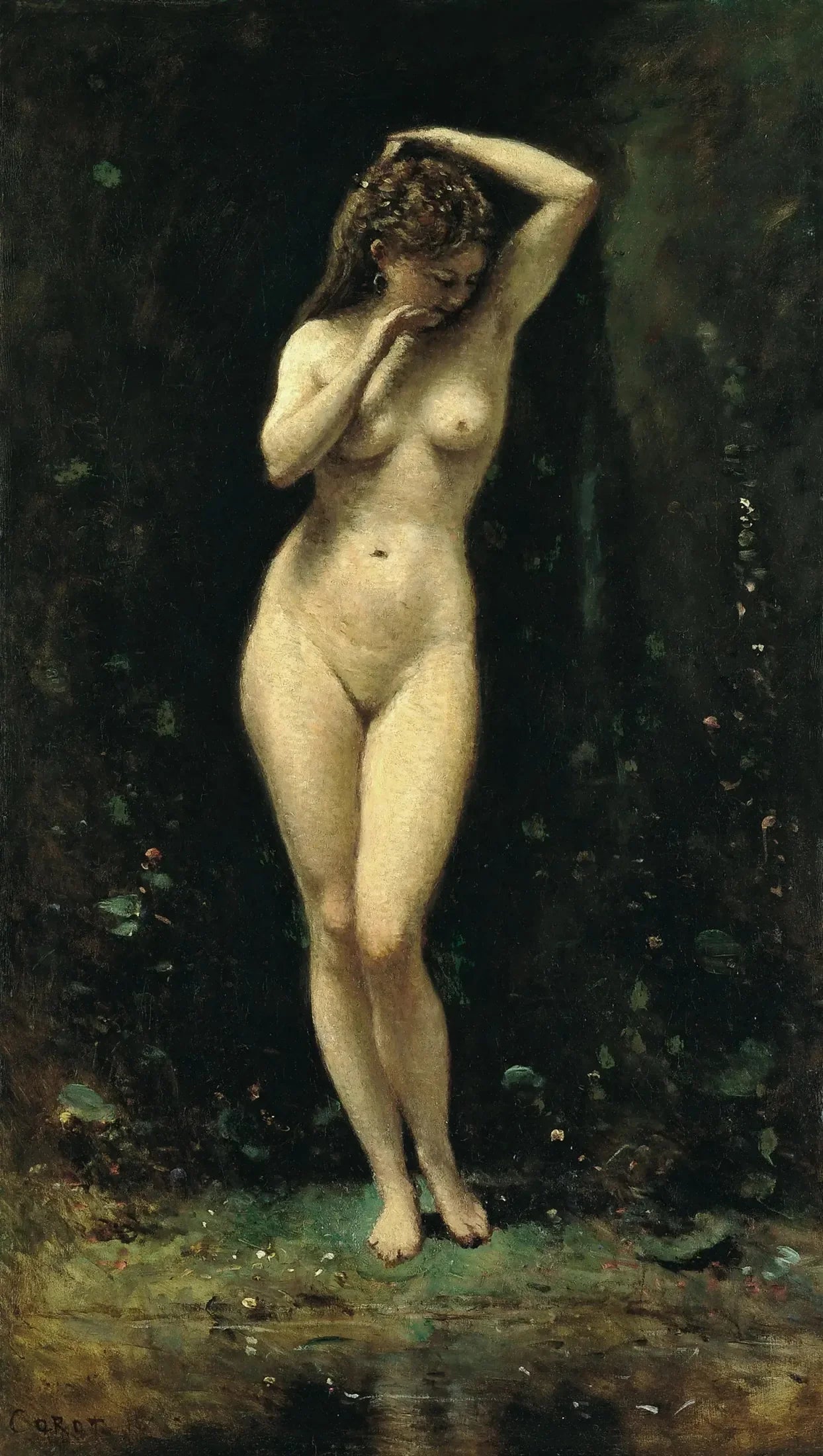 Le Bain de Diane (La Fontaine) - Jean-Baptiste Camille Corot image 1 copie de tableau peinte à la main