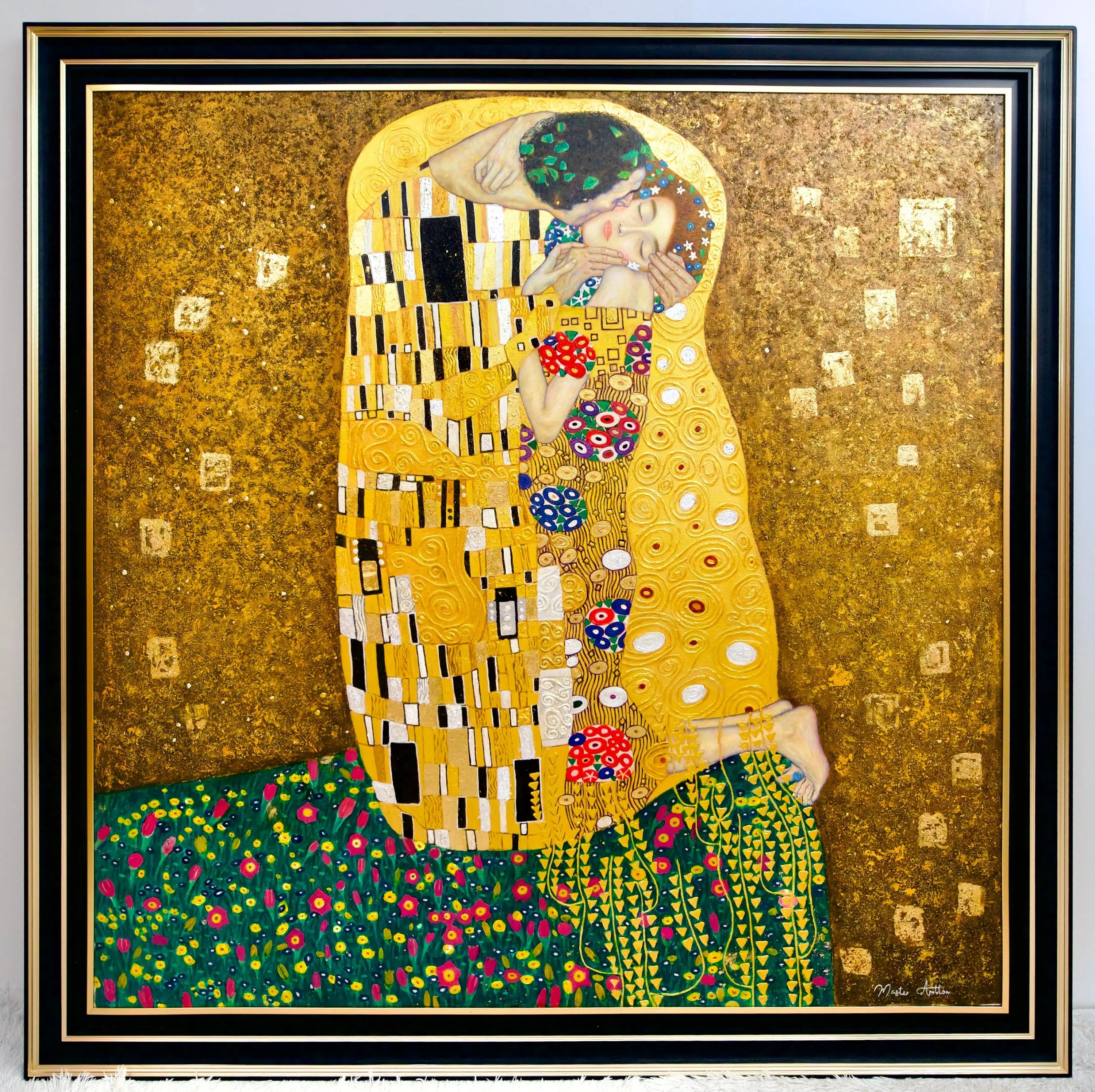 Le Baiser Réimaginé par Master Apollon | 200 x 200 cm image 22 reproduction artisanale de tableau
