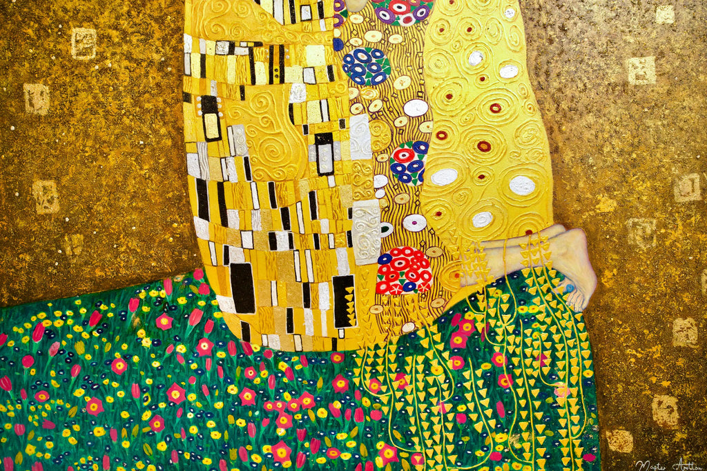 Le Baiser Réimaginé par Master Apollon | 200 x 200 cm Reproductions de tableaux à la peinture à l’huile