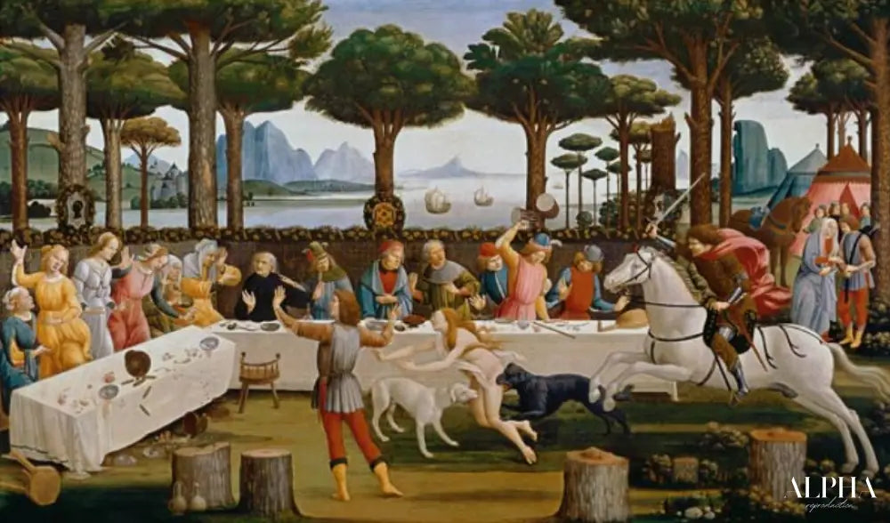 Le banquet de Nastagio degli Onesti - Sandro Botticelli - Reproductions de tableaux et peintures haut de gamme