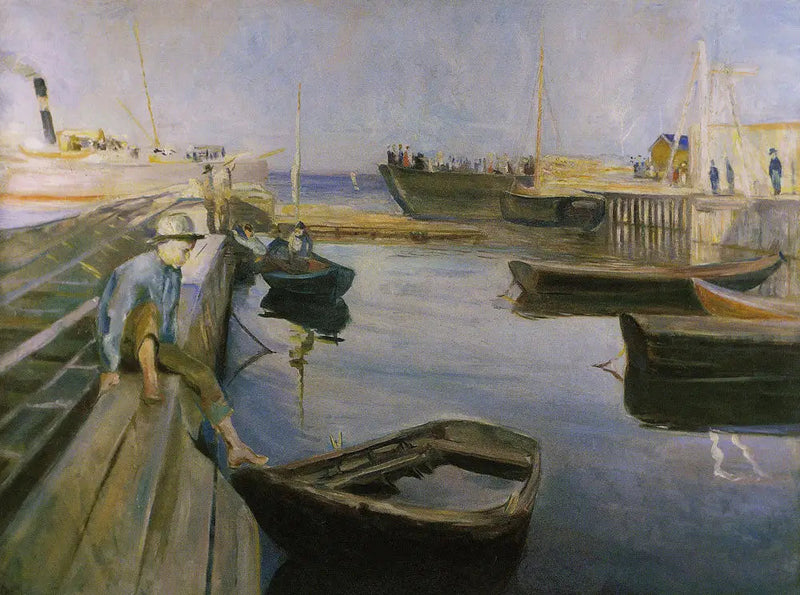 蒸気船が到着 - エドヴァルド・ムンク