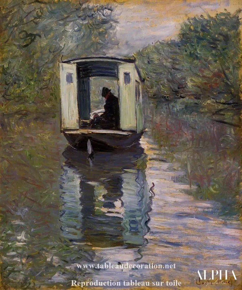 Le Bateau-atelier - Tableau Monet - Reproductions de tableaux et peintures haut de gamme