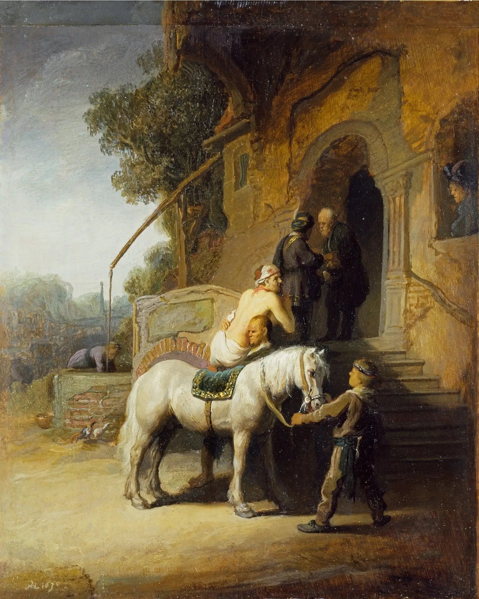 Le bon Samaritain - Rembrandt image 1 reproduction artisanale de tableau