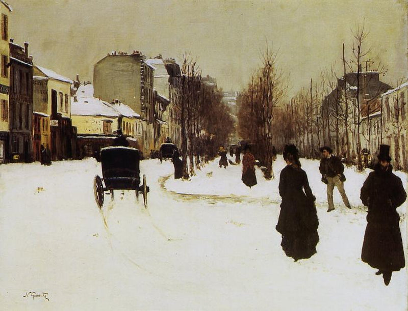 雪の時のクリシー通り - ノルベール・ゴエニュ